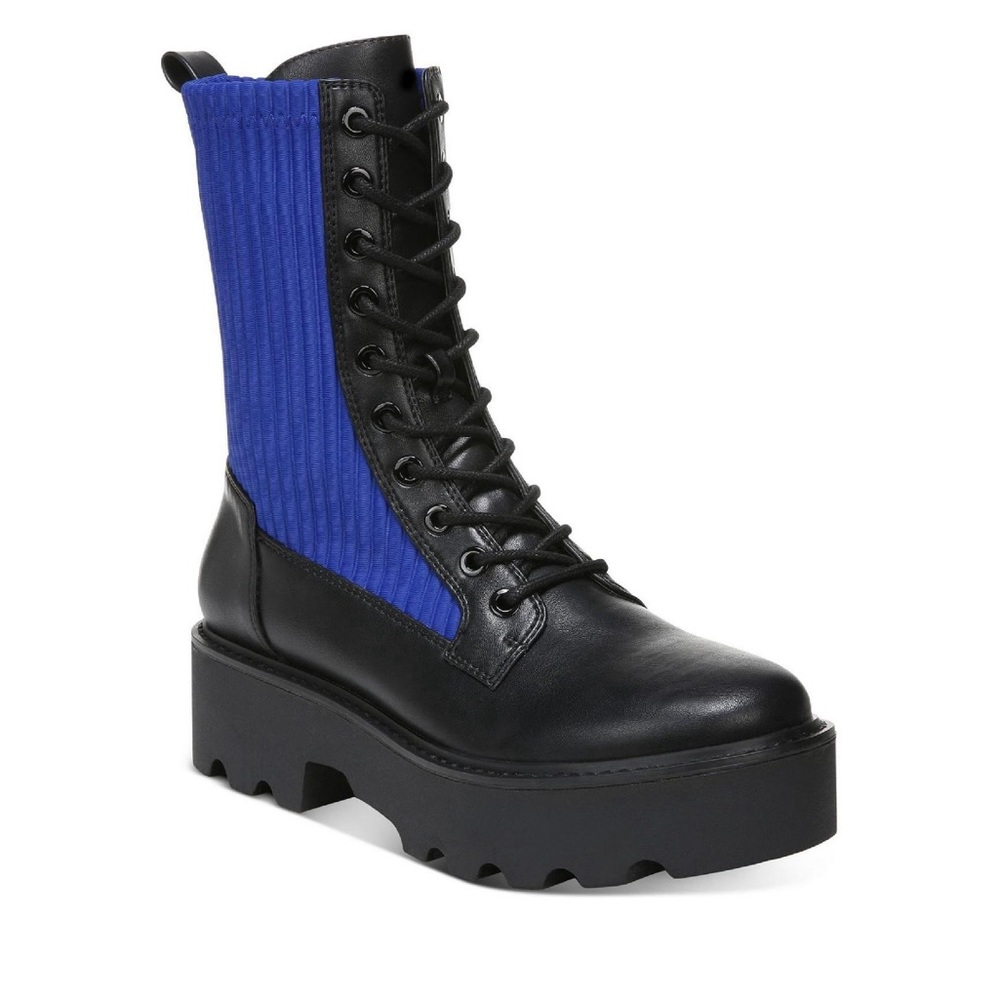 Bar III Tarnyin Leather Lug Sole Combat & Laceup Boot / Size 8.5 / Cobalt Blue